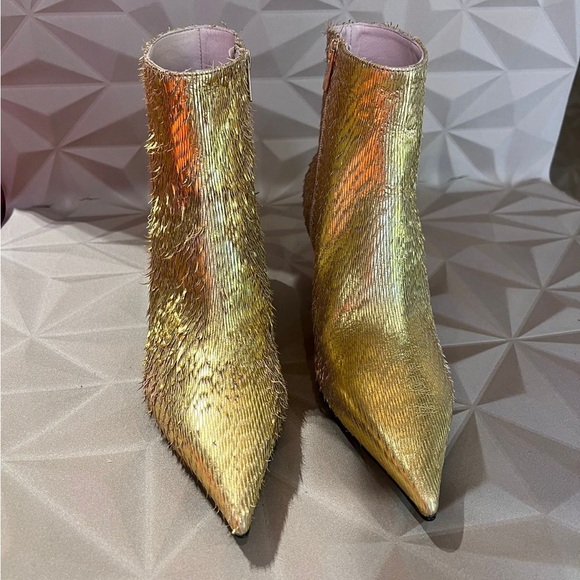 Agl Shoes - AGL MADE IN ITALY Gold Women's Ankle Boots Diamond shaped heel| size EU39